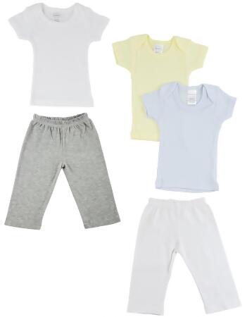 Bambini CS-0464M Infant Boys T-Shirts & Track Sweat Pants, Grey & White - Medium