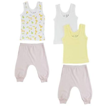 Bambini CS-0506NB Girls Tank Top, Pink & Pink - Newborn - 5 per Pack