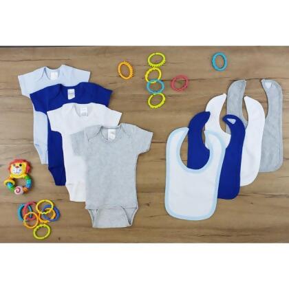 Bambini LS-0572M Layette Baby Clothes Set - White, Grey, Blue & Navy - Medium