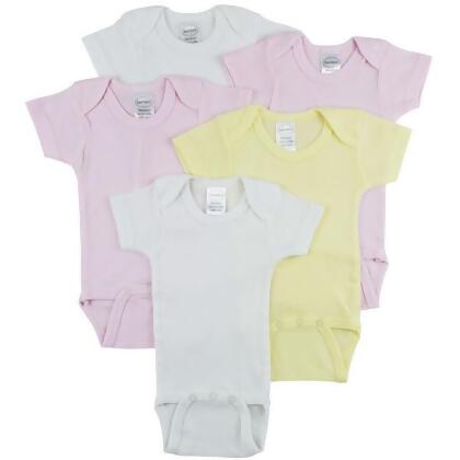 Bambini CS-0299S Short Sleeve One Piece, White & Yellow - Small