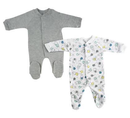 Bambini LS-0644M Sleep & Play, White & Grey - Medium - 2 per Pack
