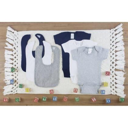 Bambini LS-0574M Layette Baby Clothes Set - White, Navy & Blue - Medium
