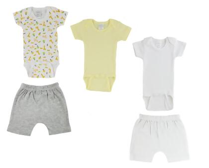 Bambini CS-0378L Infant One Piece & Pants, White & Grey - Large