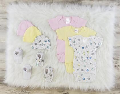 Bambini LS-0564M Layette Baby Clothes Set - White, Pink & Yellow - Medium