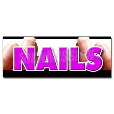 SignMission D-48 Nails 48 in. Nails Decal Sticker - Nail Salon Manicure Spa 