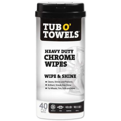 Tub O Towels TW40CHR Heavy Duty Chrome Wipes - 40 Count - Case of 12 