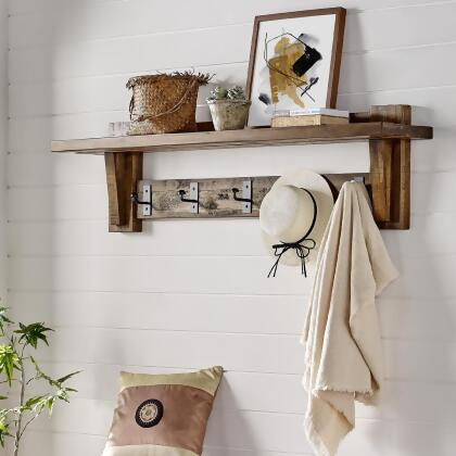 Alaterre ANDU2474 60 in. Durango Industrial Wood Coat Hook with Entryway Shelf