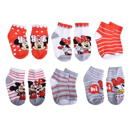 Disney 845903-ize18-24m Disney Minnie Mouse & Daisy Duck Baby Girl Crew Socks - 18-24 Months - Pack of 6