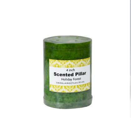 3 x 4 in. Sld Holiday Fores Scented Pillar Candle