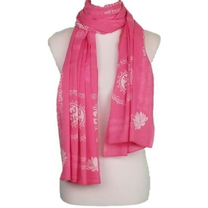 OMS4040GMS-Pink-BagNatural Gayatri Mantra Bag - Pink & Natural 