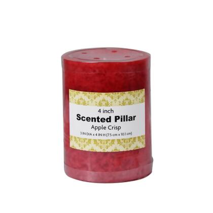 Jeco 3 x 4 in. Sld Apple Crisp Scented Pillar Candle