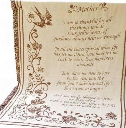 Manual Woodworkers & Weavers 46 x 60 in. Mothers Day Fringed 2.5 Layer So Thankful Throw 