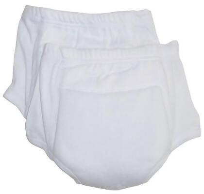Bambini 210-2 Rib Knit White Training Pants- Size 2 Tallarent