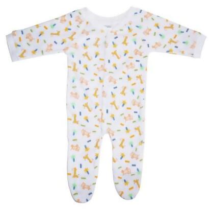 Bambini 515B L Terry Print Closed-Toe Sleep & Play- Large