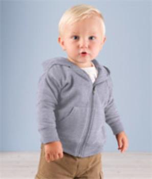 Rabbit Skins 3446 Infant Hooded Zip Front Sweatshirt With Pockets- Heather- Size- 12