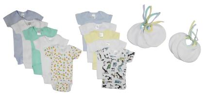 Bambini NC-0412L Baby Boy 16 Piece Layette Sets, White & Blue - Large