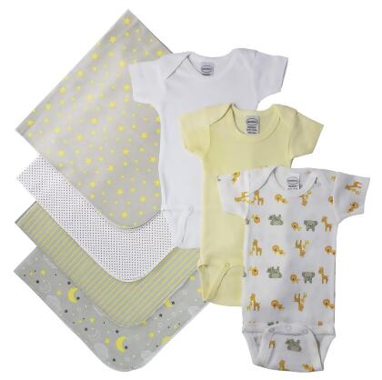 Bambini NC-0543NB Unisex Baby 7 Piece Layette Sets, White & Yellow - Newborn