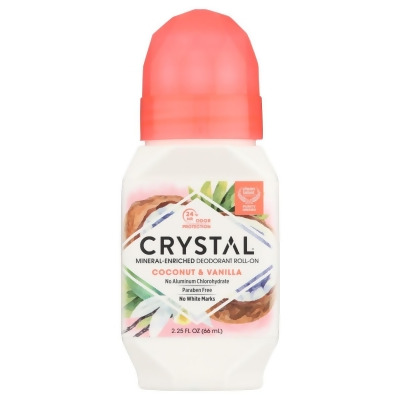Crystal Body Deodorant KHLV02207197 2.25 fl oz Mineral Enriched Deodorant Roll On Coconut & Vanilla 