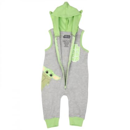Star Wars 832239-3-6months The Child Grogu I m All Ears Sleeveless Hooded Romper - 3-6 Months