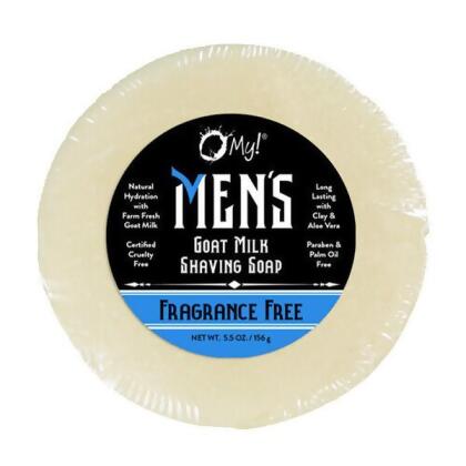 O My 708409 5.5 oz Fragrance Free Shave Soap Puck