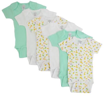 Bambini CS-004L-004L Boys Short Sleeve with Printed, White & Green - Large