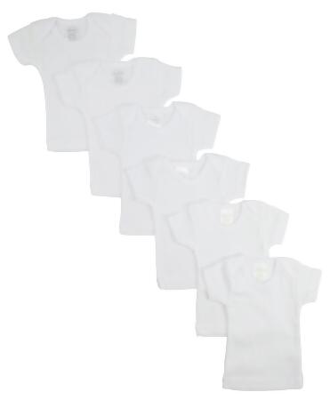 Bambini CS-055NB-055NB Short Sleeve Lap Tee, White - Newborn