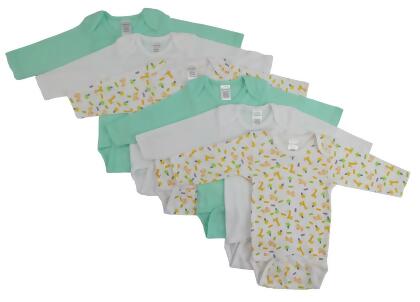 Bambini CS-102L-102L Boys Longsleeve Printed Variety, White & Aqua - Large