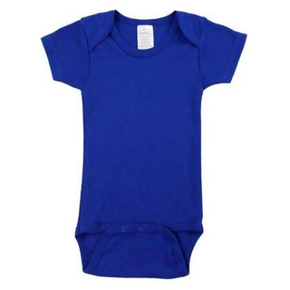 Bambini LS-0161 Interlock Short Sleeve Bodysuit, Blue - Large