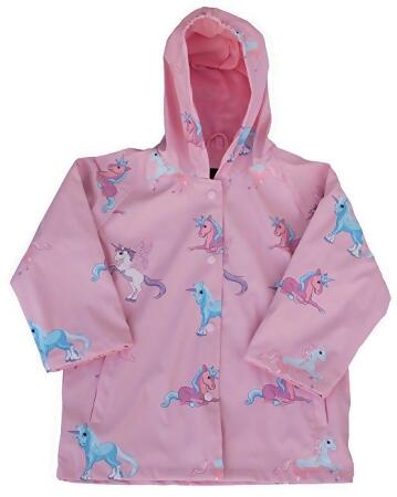 Foxfire FOX-601-47-1T 1 Toddler Childrens Unicorn Raincoat, Pink