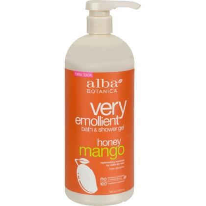 Alba Botanica HG0496489 32 fl oz Very Emollient Bath & Shower Gel, Honey Mango