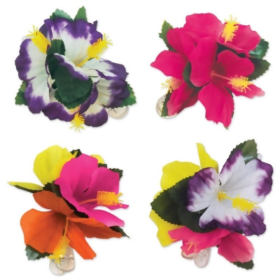 6 in. Tropical Hair Clips, Assorted Color - Pack of 6 