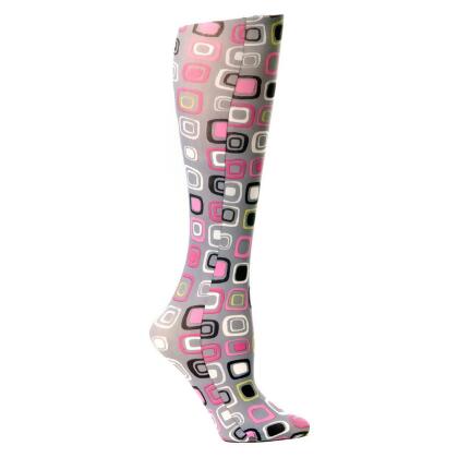 15 in. Kids Knee Sock with Shadow Boxes Pattern, Pink