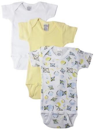 Bambini NC-0446M Unisex Baby 3 Piece Onezies Bodysuit, White - Medium