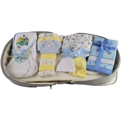 Bambini 808-Boys-20-Pieces Boys Baby Clothing Starter Set with Diaper Bag, Blue - Mixed Sizes - 20 Piece