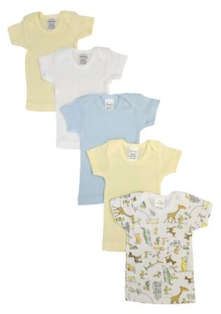 Bambini NC-0486S Unisex Baby 5 Piece Shirts, White - Small