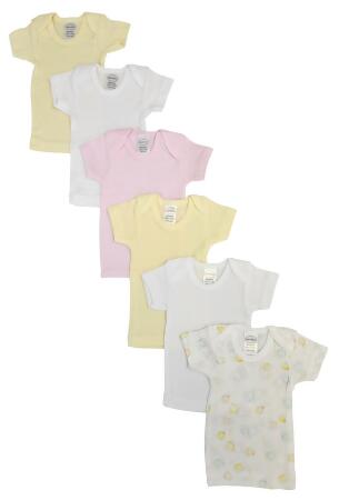 Bambini NC-0492S Unisex Baby 6 Piece Shirts, White - Small