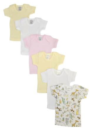 Bambini NC-0487L Unisex Baby 6 Piece Shirts, White - Large