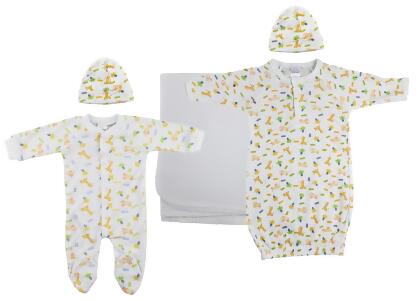 Bambini NC-0967L Unisex Newborn Baby 5 Piece Layette Sets, White