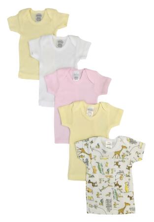 Bambini NC-0488S Unisex Baby 5 Piece Shirts, White - Small