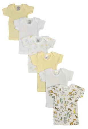 Bambini NC-0489S Unisex Baby 6 Piece Shirts, White - Small