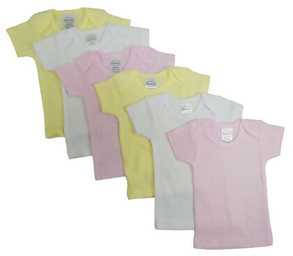 CS-057L-057L Girls Pastel Variety Short Sleeve Lap T-shirts, Assorted - Large