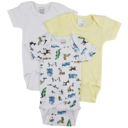 Bambini CS-0246S Short Sleeve One Piece, White - Small