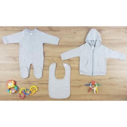 Bambini LS-0655NB Layette Baby Clothes Set, Heather Grey - Newborn
