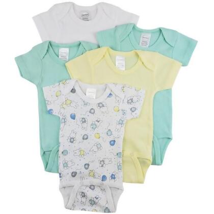 Bambini CS-0265NB Short Sleeve One Piece, White - Newborn