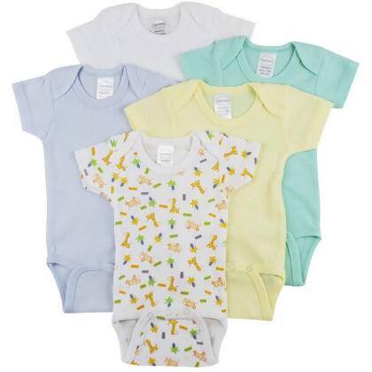 Bambini CS-0272NB Short Sleeve One Piece, White - Newborn