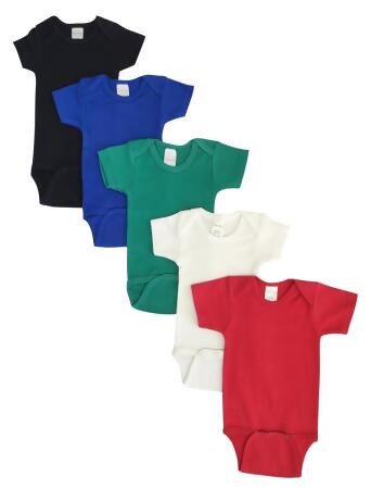 Bambini NC-0453M Unisex Baby 5 Piece Onezies Bodysuit, Multi Color - Medium