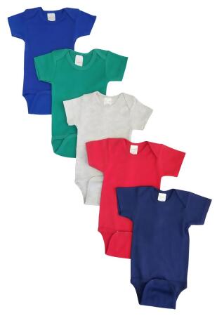 Bambini NC-0460L Unisex Baby 5 Piece Onezies Bodysuit, Multi Color - Large