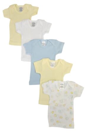 Bambini NC-0491NB Unisex Baby 5 Piece Shirts, White - Newborn