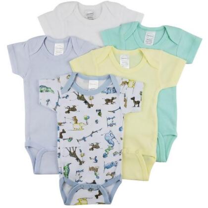 Bambini CS-0271L Short Sleeve One Piece, White - Large