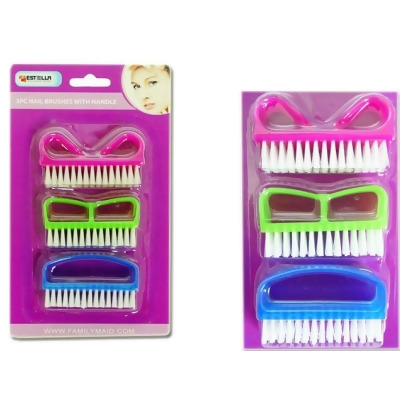 Familymaid 13346 3.2 in., 2.75 in., 2.75 in. Nail Brushes with Handle - 3 Piece 